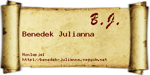 Benedek Julianna névjegykártya